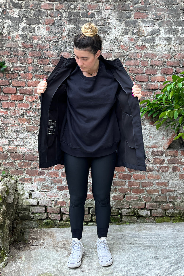 Giacca nera Donna Softshell Long